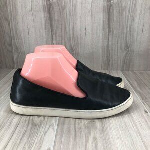 Birdies Shoes Womens 8.5 Black Leather Slip On Loafer Sneakers